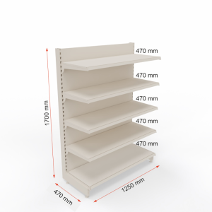 Regały sklepowy przyścienny P170E wymiary L125 (Średni).png