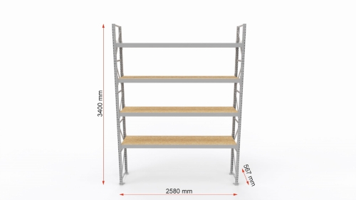 Regał  magazynowy lekki H-3400 G-600 SP wymiary.jpg