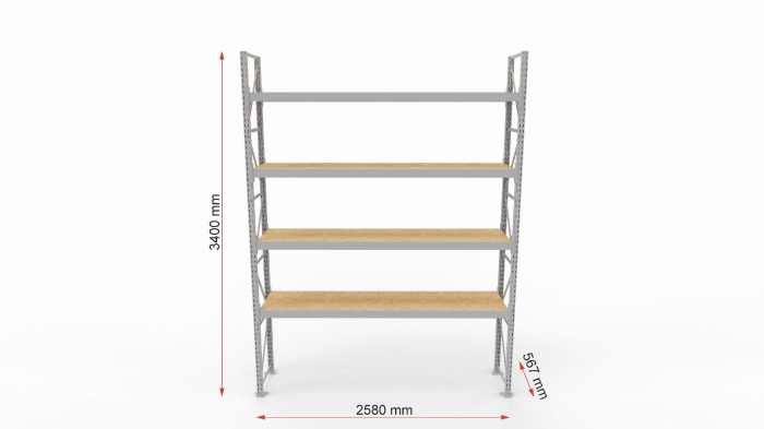 Regał  magazynowy lekki H-3400 G-600 SP wymiary.jpg