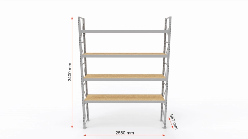 Regał  magazynowy lekki H-3400 G-600 SP wymiary.jpg