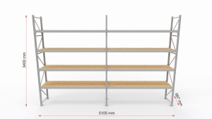 Regał magazynowy lekki H-3400 G-700 2xL-2500 (wymiary).jpg
