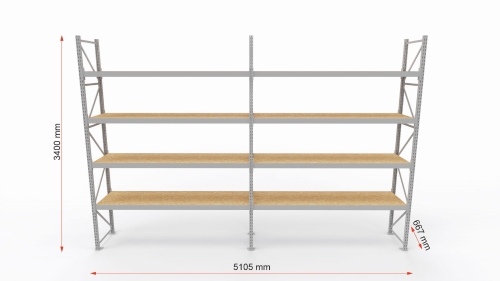 Regał magazynowy lekki H-3400 G-700 2xL-2500 (wymiary).jpg