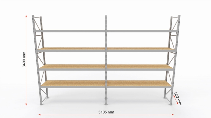 Regał magazynowy lekki H-3400 G-700 2xL-2500 (wymiary).jpg