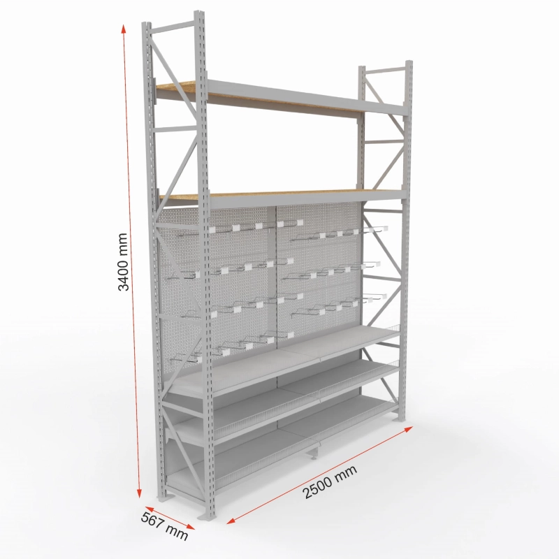 Regał na akcesoria łazienkowe H-3400 G-600 L-2500 3 perf + 3 półki wymiary.jpg