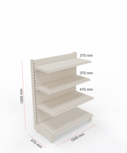 regał sklepowy przyścienny P130C wymiary L100 (Niestandardowy).png