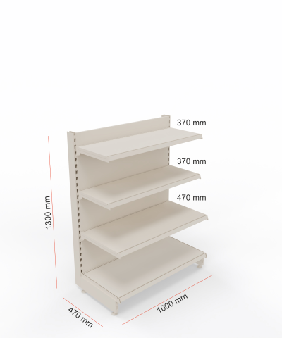 regał sklepowy przyścienny P130C wymiary L100 (Niestandardowy).png