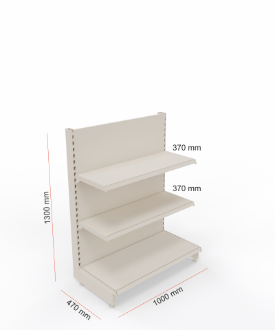 Regały sklepowy przyścienny P130A wymiary L100 (Niestandardowy).png